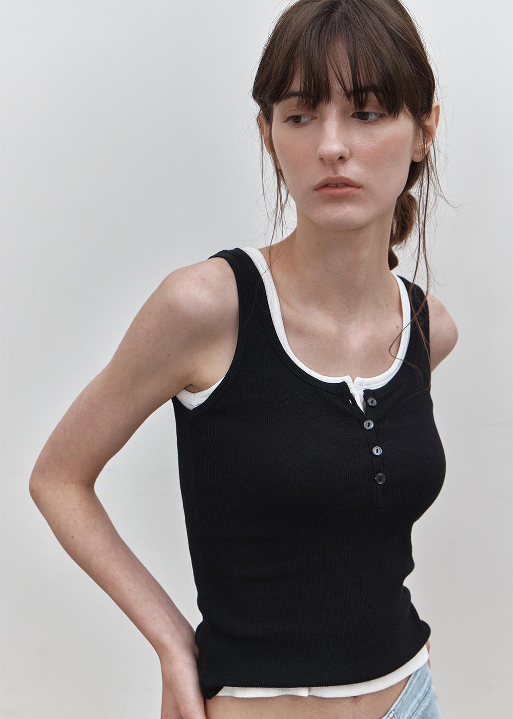 Button sleeveless (black)
