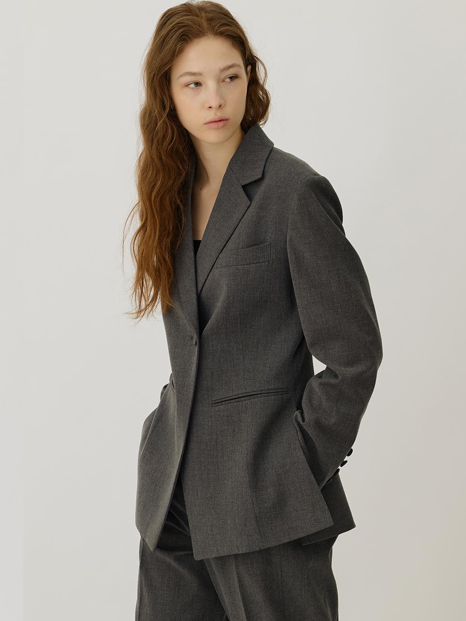 [3차 재입고] MARGUAX hourglass fit semi-double tailored jacket_Charcoal Grey