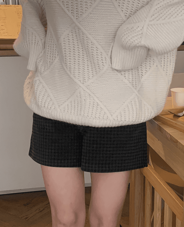 {베이지/L, 블랙/M 당일출고}winter check shorts