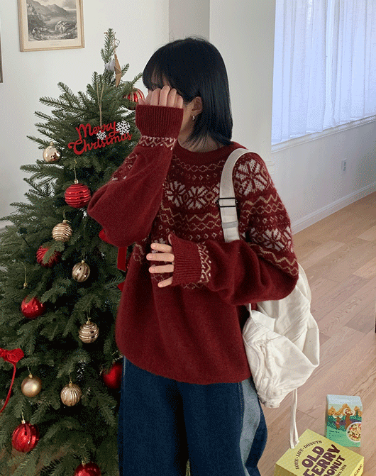 도바츠 눈꽃 레글런 니트 (2color)