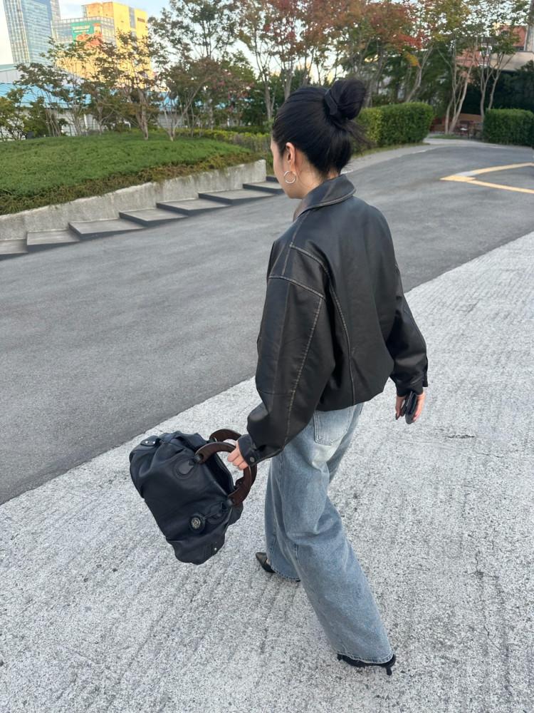 hasisi 헤시시 헤일리 가죽 점퍼