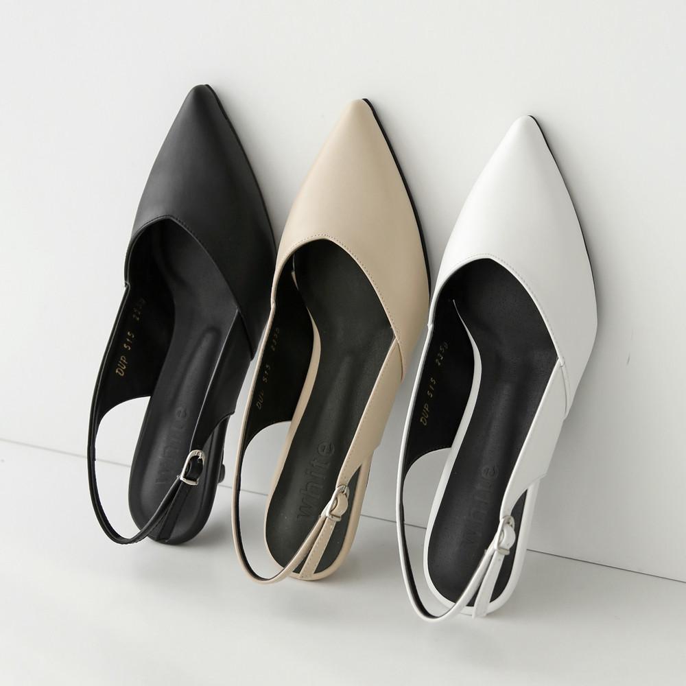 천연소가죽 슬링백구두 스틸레토 슬링백힐