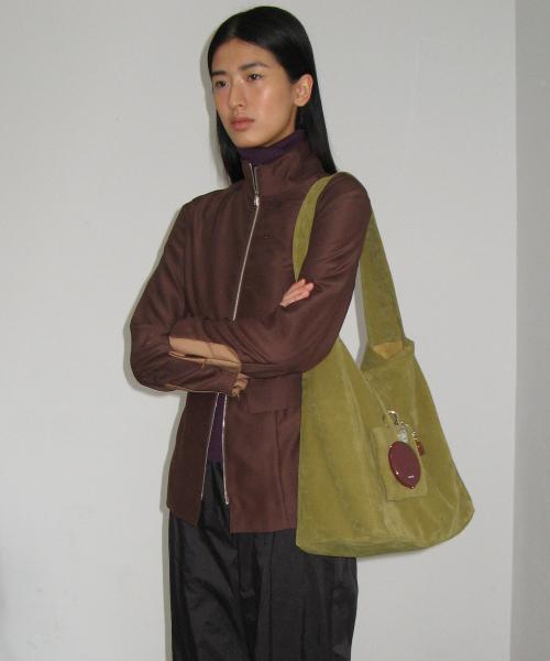 0007 레이어드 파우치 호보 백_스웨이드올리브