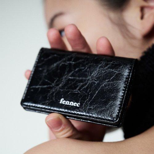 [23PS]CRINKLE SOFT CARD CASE - BLACK