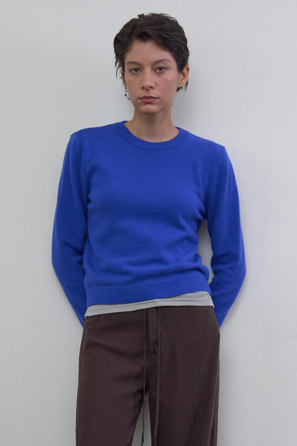 Regular-Fit Round Neck Knit_Blue
