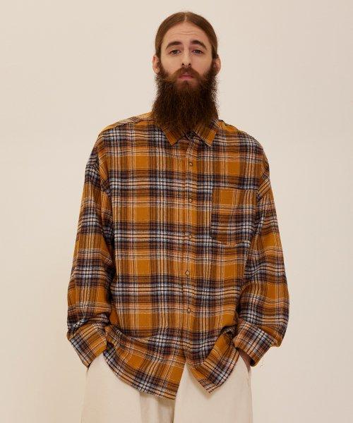 CB 플란넬 오버 체크셔츠 (옐로우)