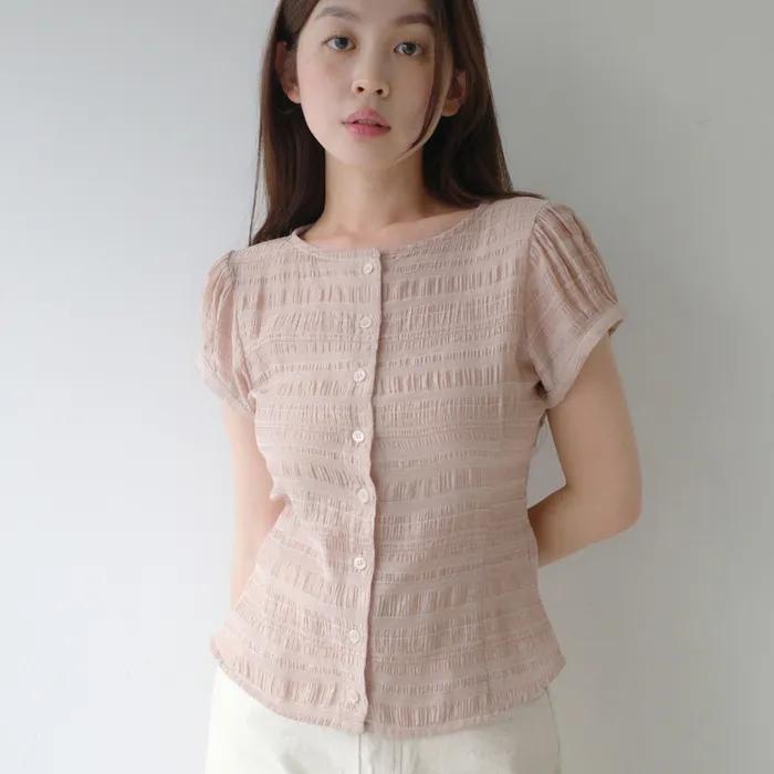 [9th] WRINKLE BLOUSE (Deep PInk,3size)