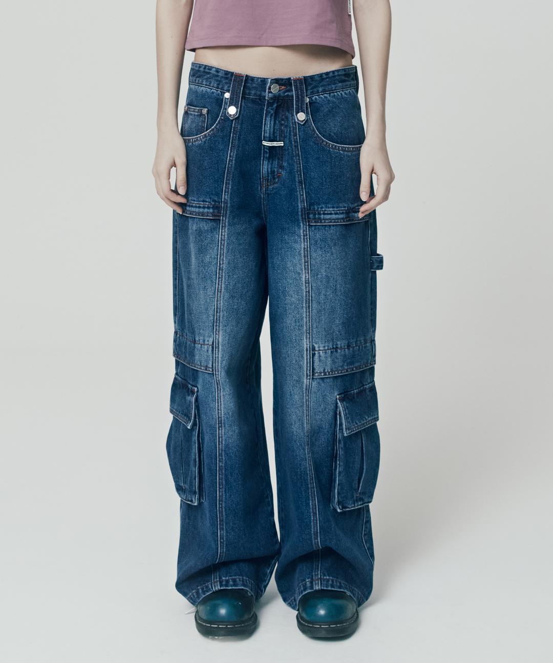 HARDTACK WIDE DENIM PANTS BLUE