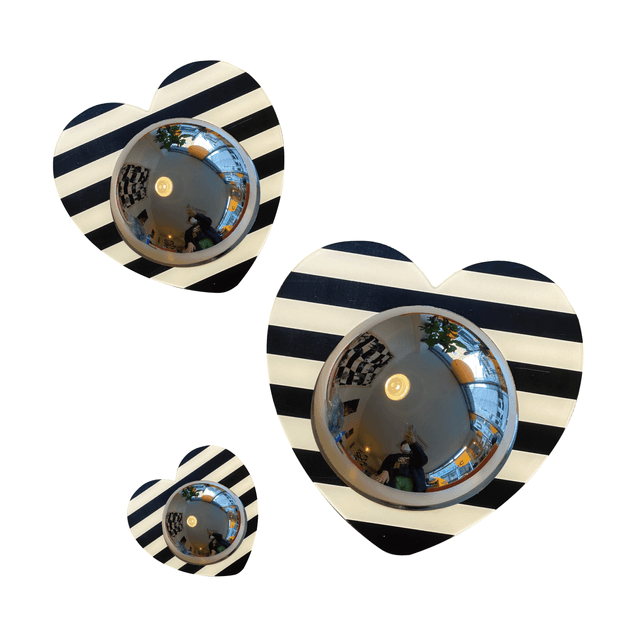 Heart Acrylic Convex Mirror (stripe)