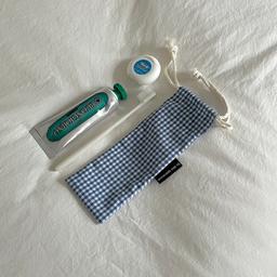 블루체크 에코 칫솔 케이스(Blue chec eco toothbrush case)