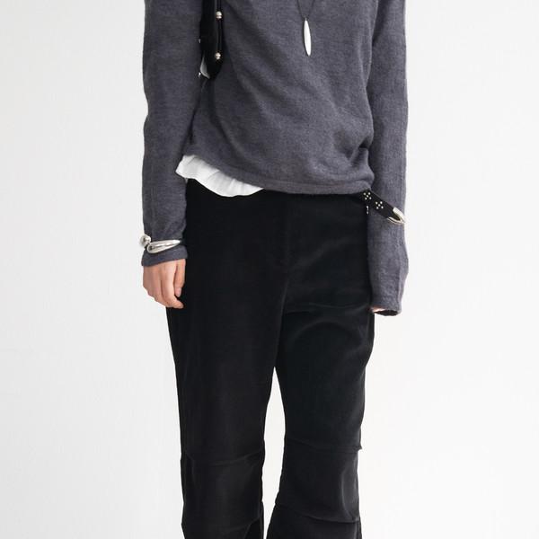 Pintuck Corduroy Bootcut Pants (Black/2size)