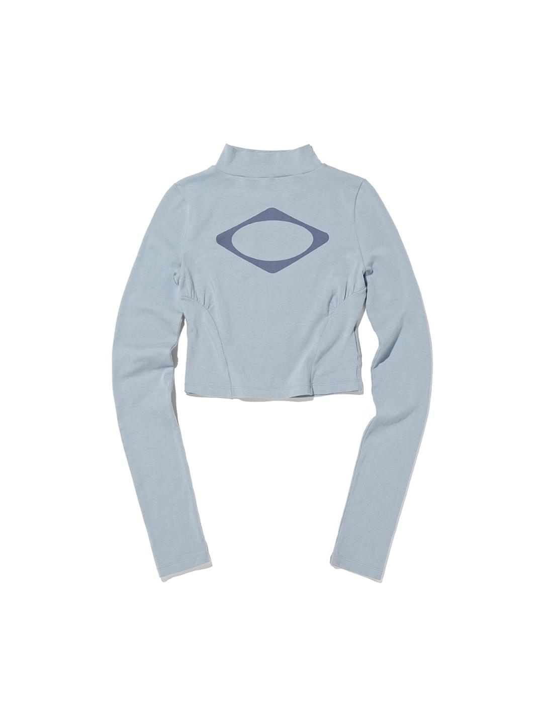 미스치프 FITTED MOCK NECK LONG SLEEVE TOP GREYISH BLUE