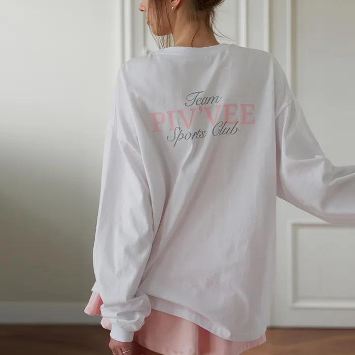 [2차] Square Logo Long Sleeve T-shirt (cloud white)