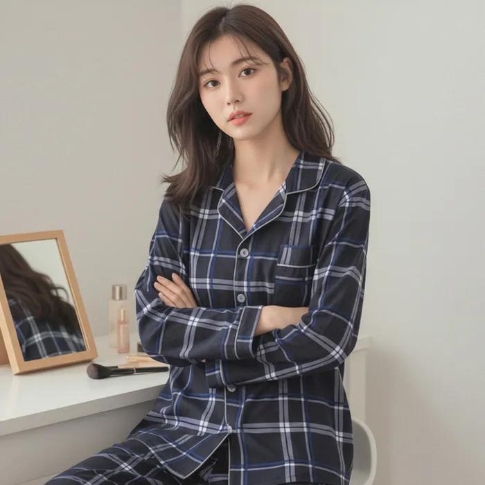 미드나잇 소프킨 긴팔 커플 잠옷 세트