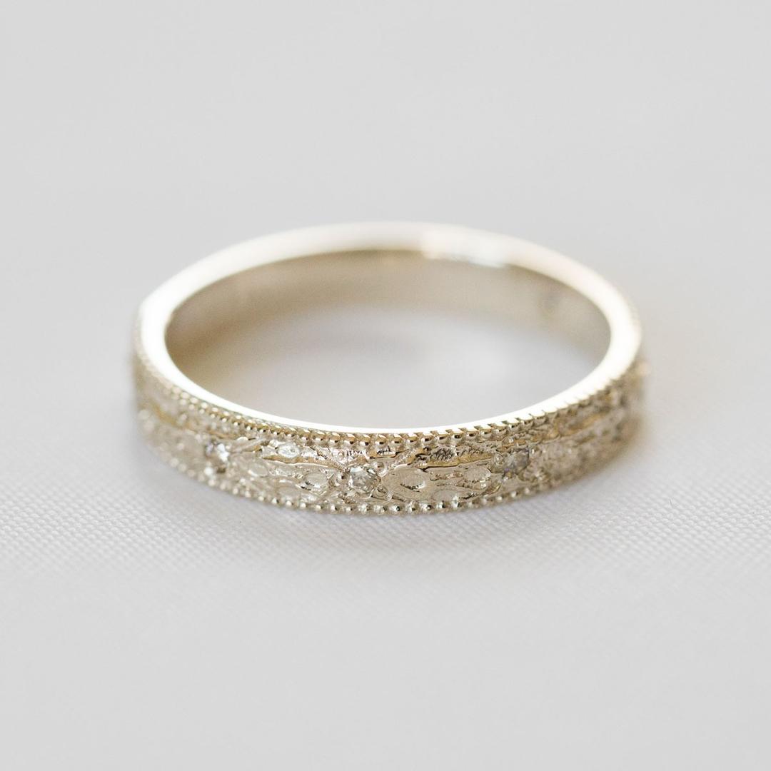 사프란볼루 멜리 다이아몬드 앤틱 러프 14K 18K 밴드 반지