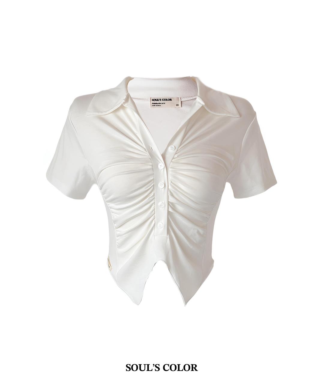 [S'C MADE] Midnight shirring shirt top (1. IVORY)