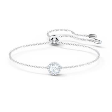 Angelic bracelet, Round cut, White, Rhodium plated
