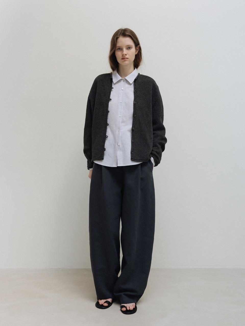 paper knit cardigan (charcoal)