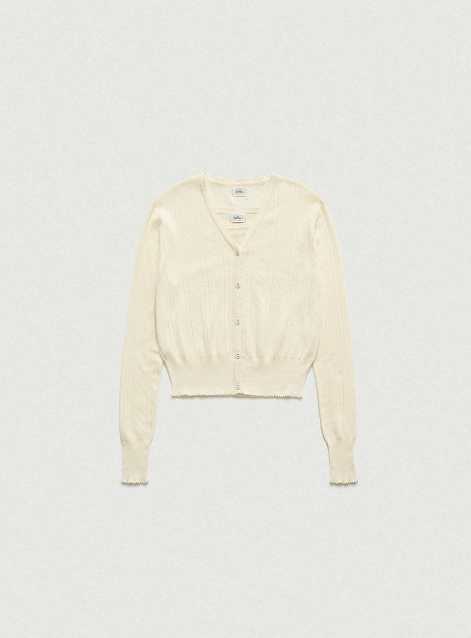 Cotton Eyelet Knit Cardigan Ensemble With Sleeveless Top_Light Yellow [3월 초 순차 배송]