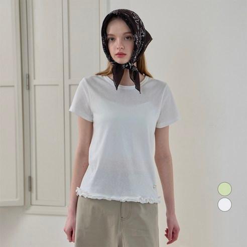 쥬시쥬디 여성용 밑단 프릴 반팔 티셔츠 JZTS329B