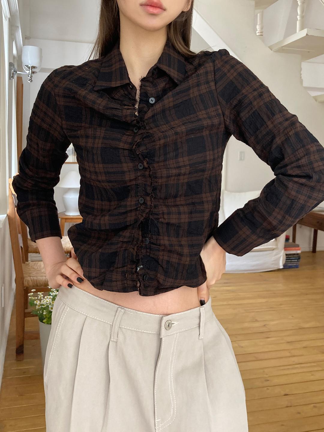 메인 셔링 체크 셔츠 (3color)