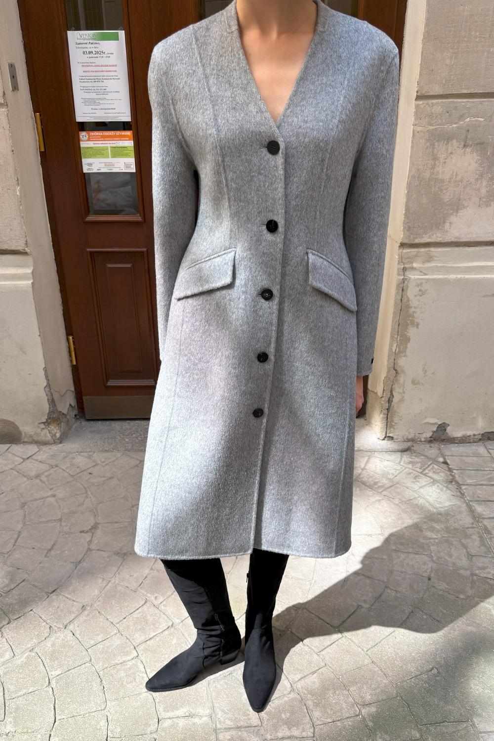 캐머런 울 100% 코트 ( 그레이 )