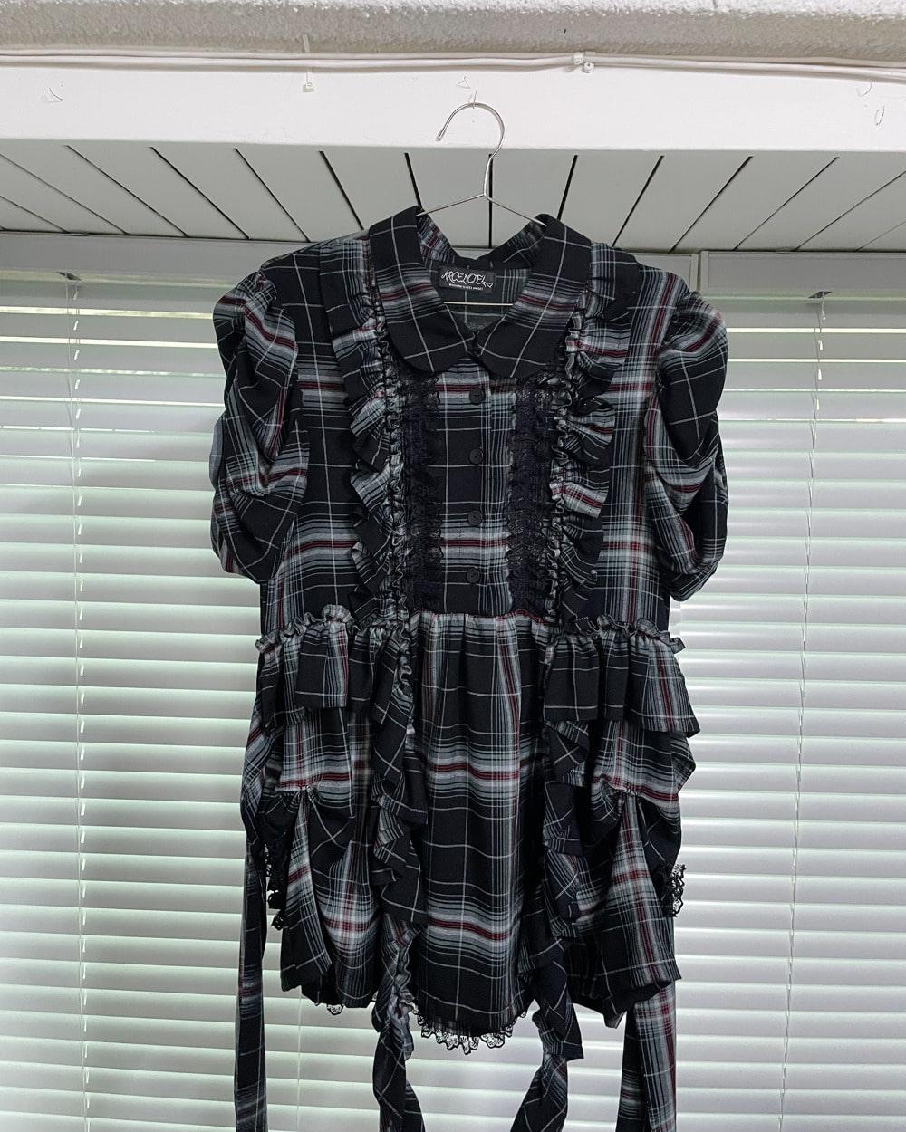 Checkered frill dress