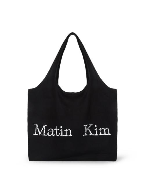 MATIN CRACKED LOGO ECOBAG IN BLACK