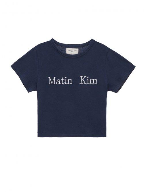 MATIN LOGO CROP TOP IN NAVY