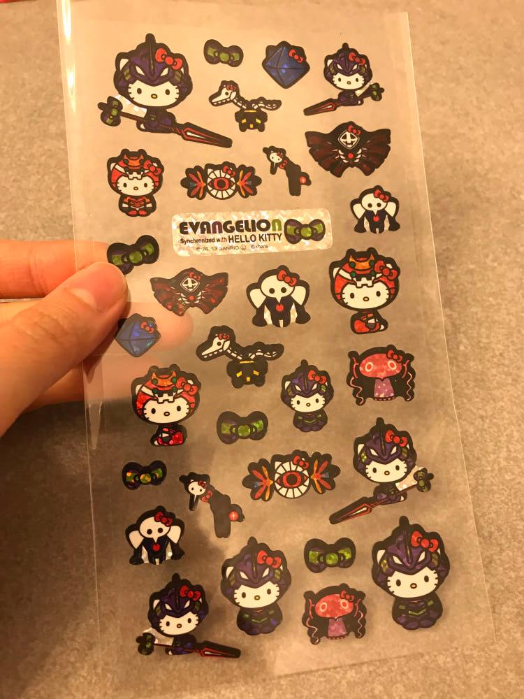 빈티지 키티 스티커 고전에반게리온