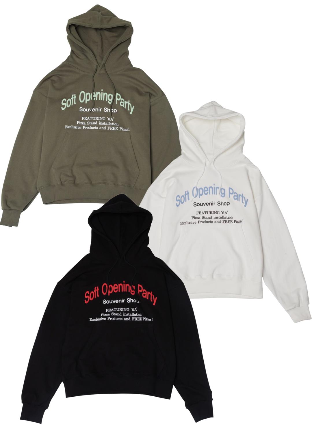 OPENING PARTY HOODIE black,white,khaki