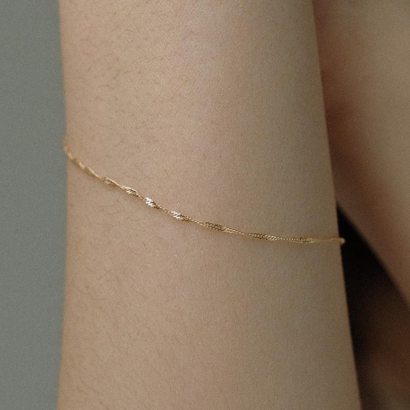 14K italy 커브 체인 팔찌