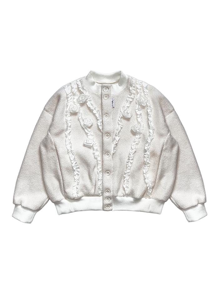 DREAM FLOWER FLEECE JACKET IVORY