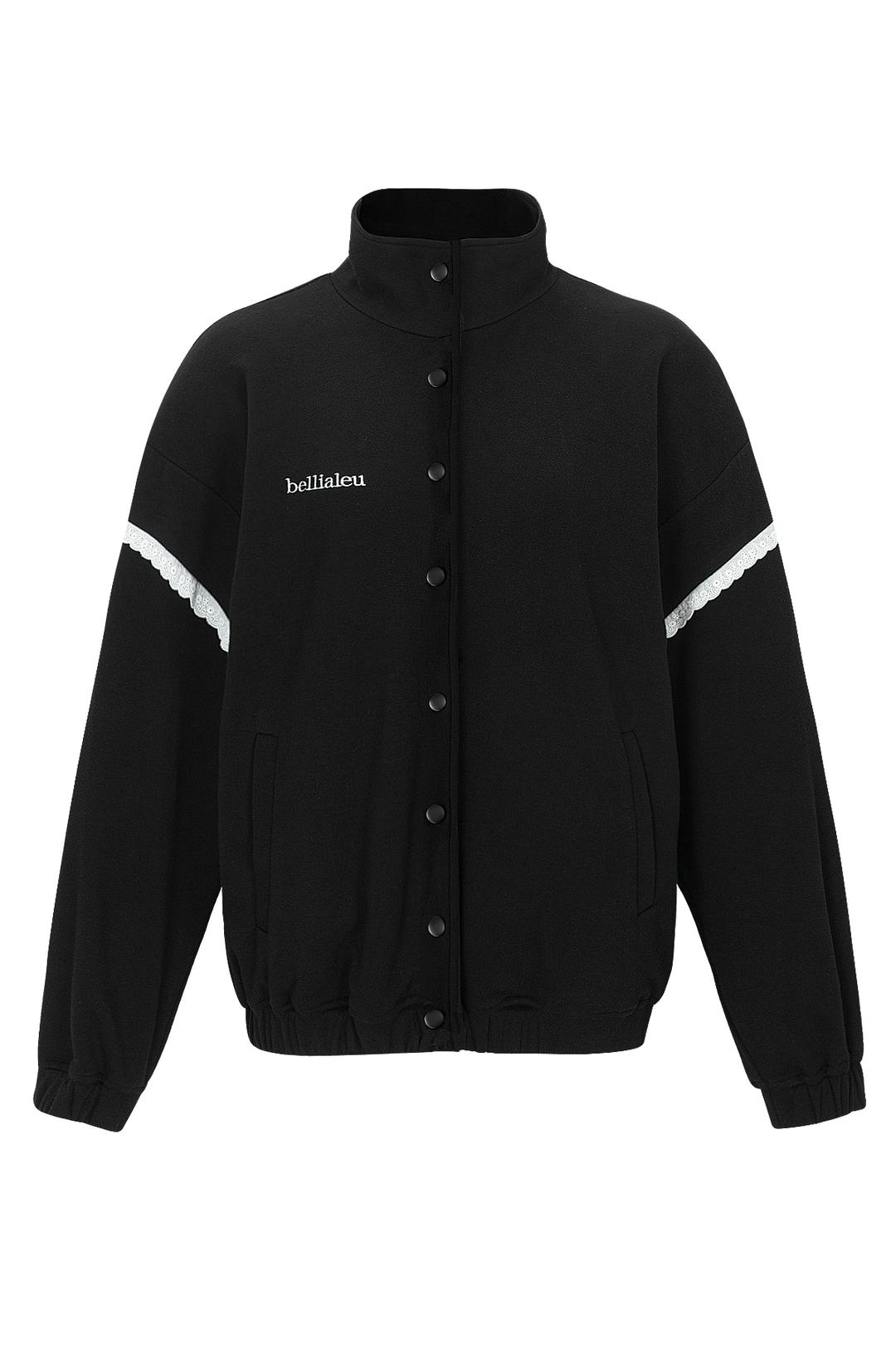 Cotton lace bomber jacket