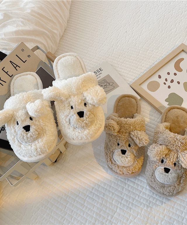 2colors 3size 뽀글 강아지 털 슬리퍼 실내화 겨울 신발