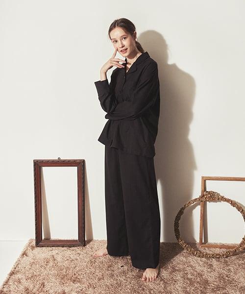 아템포(ATEMPO)  클래식 라운드 파자마 세트_블랙 스트라이프 - 사이즈 & 후기 | 무신사