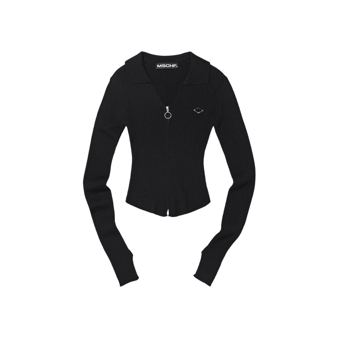 (W) Mischief Knitted Long Sleeve Shirt Black