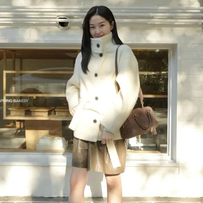 Structured Wool Belted Half Coat KW5WH8410_JC