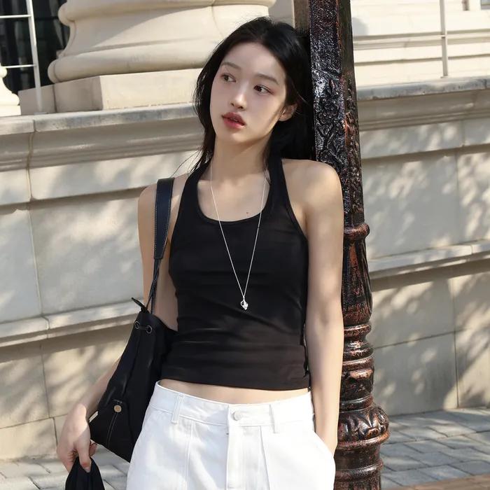 [뉴뉴 PICK] SITP5203 레트로 홀터넥 나시_Black