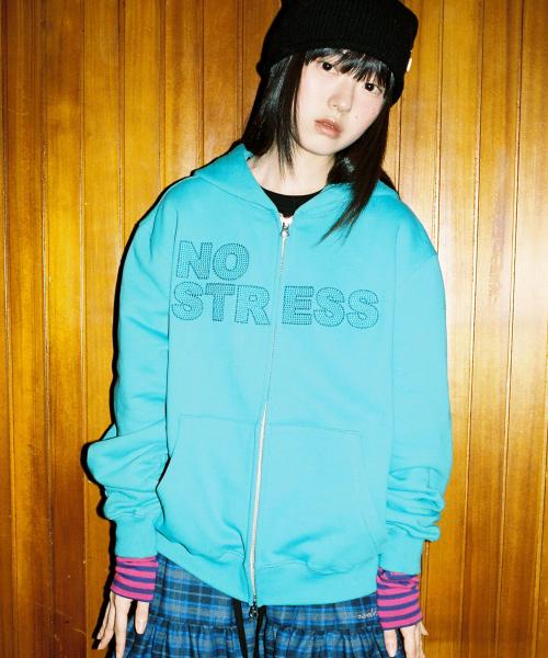 노스트레스 후드 집업 - 민트