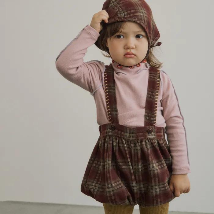 멜로 체크 오버롤 - 베리우드