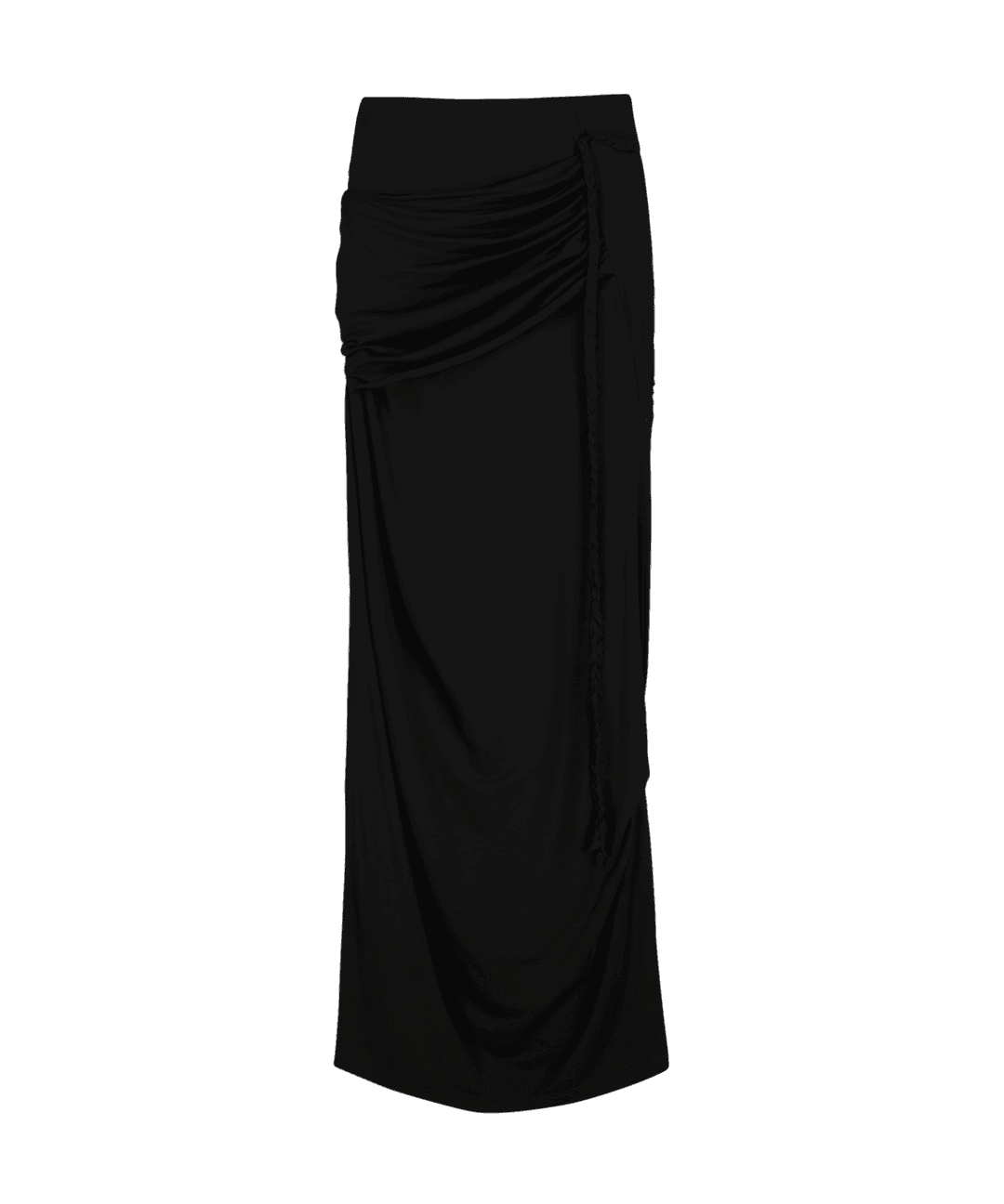 Layering Draped Maxi Skirt / Black
