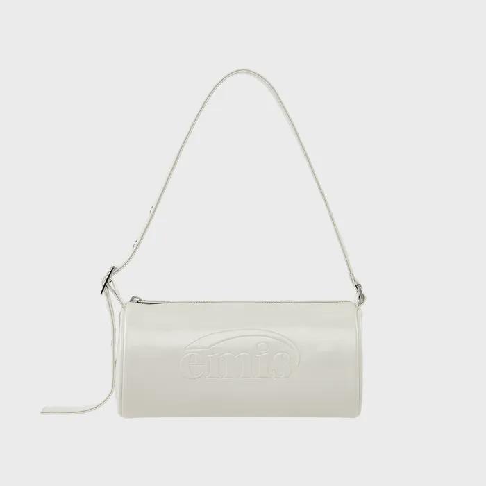 EMBOSSED BARREL BAG-IVORY