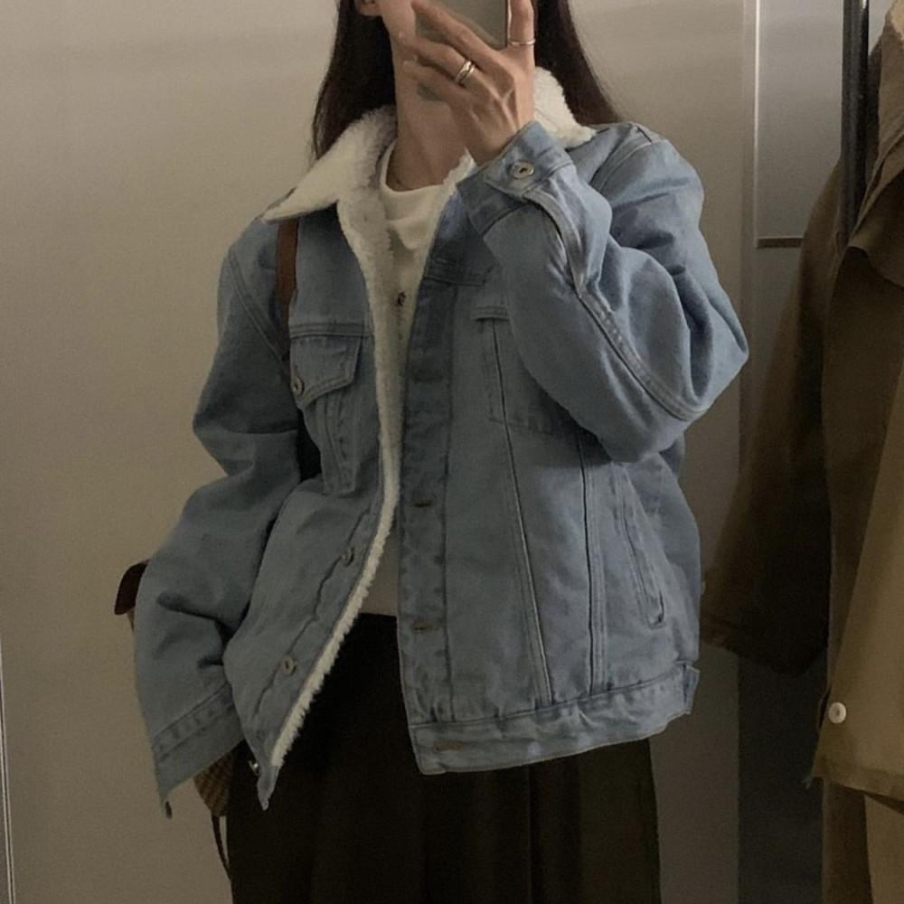 objet 오브제 윈터 데님 리바이스 양털 자켓