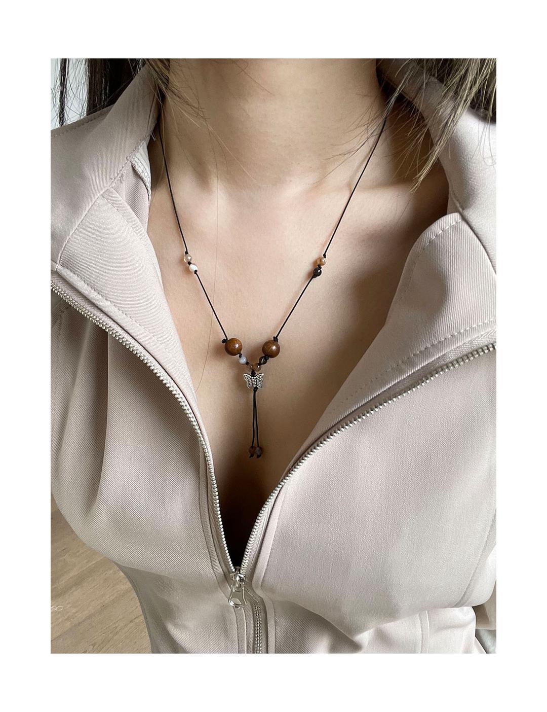 wood butterfly necklace