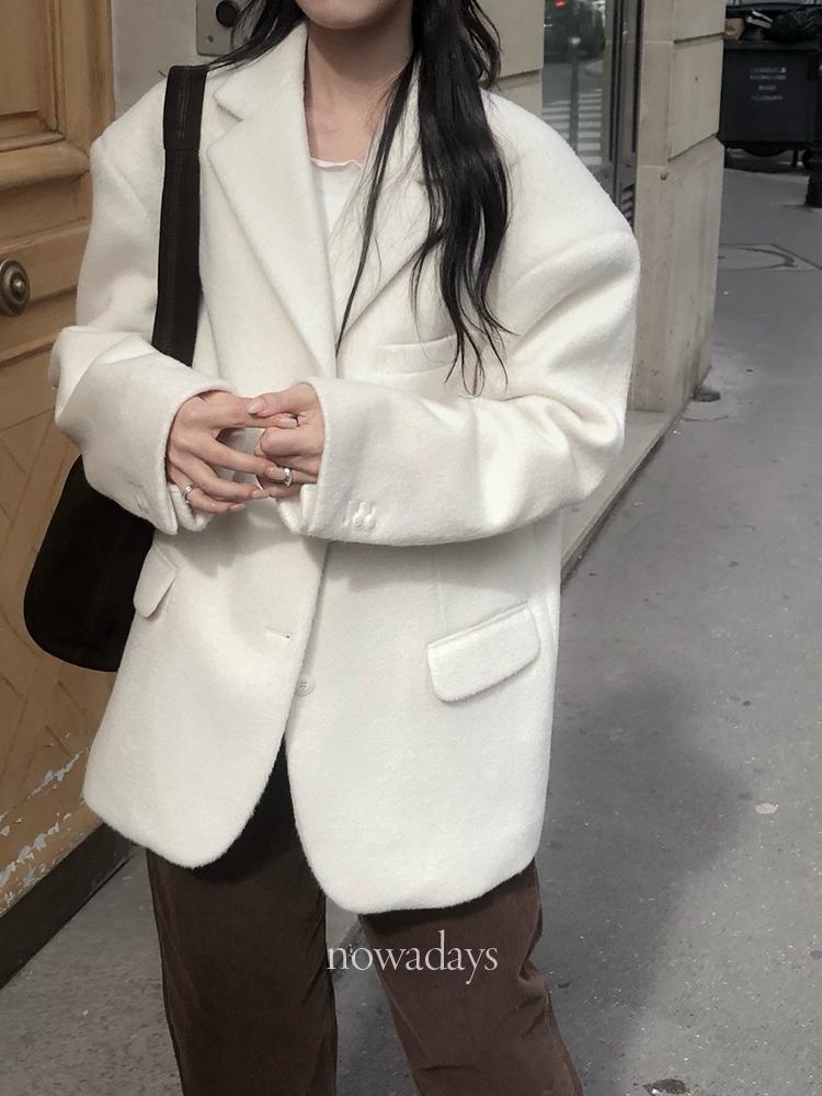 나우어데이즈 Le Butter 르버터 윈터 헤어 자켓 긴팔 카라 싱글 jk (2col)