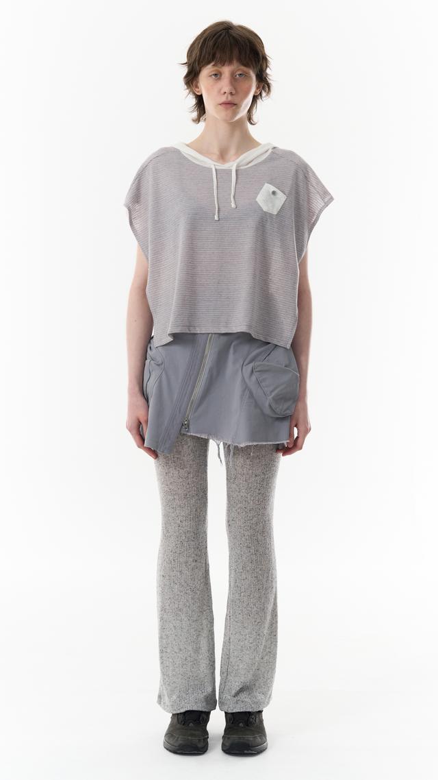 UNBALANCED ZIPPER SKIRT_LIGHT COOL GRAY
