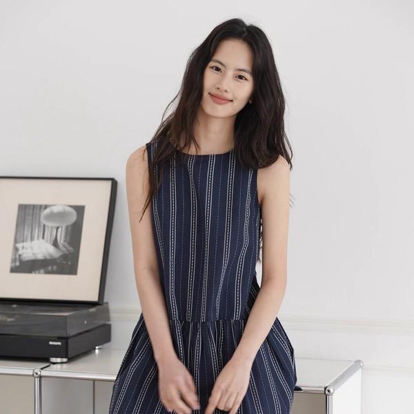 Striped Layered Mini Dress