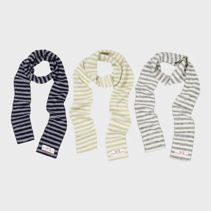 Fuzzy Stripe Muffler (3 Colors)