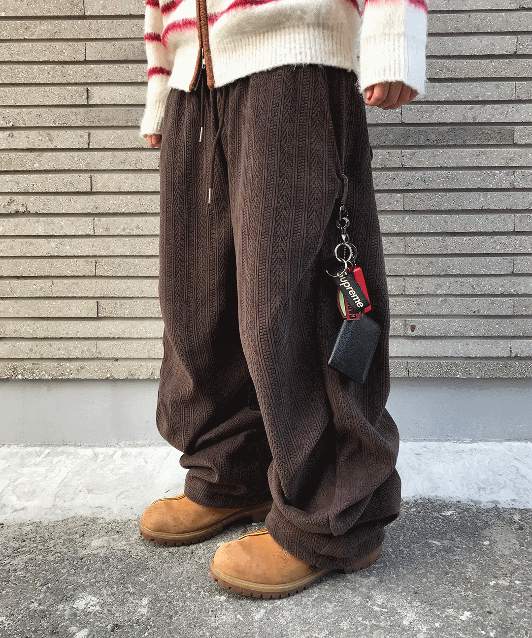 WD pattern knit wide pants